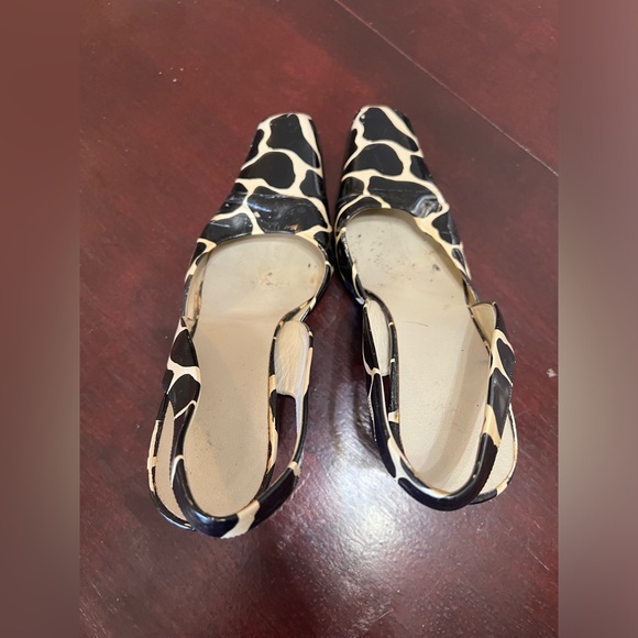 Marino Fabiani Black and White Giraffe Print Slingback Heels–Size EU 37.5 (US 7) - Picture 3 of 8